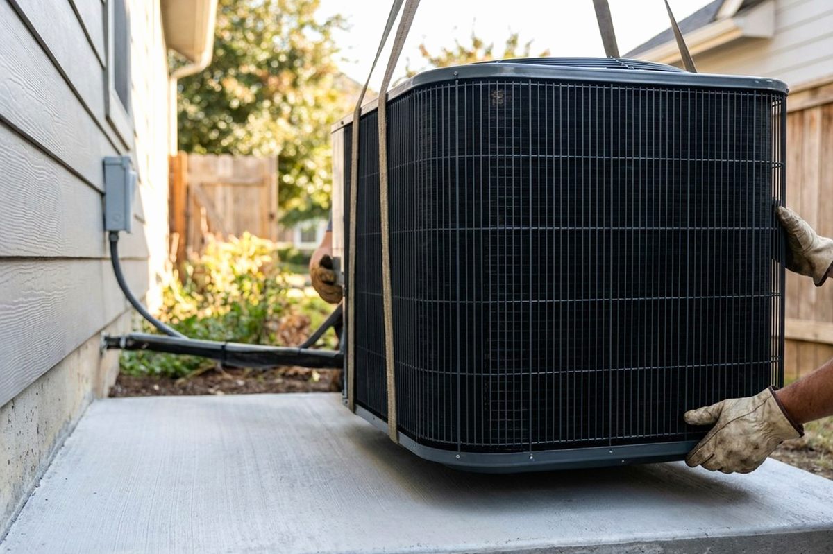 AC Installation technician at work
