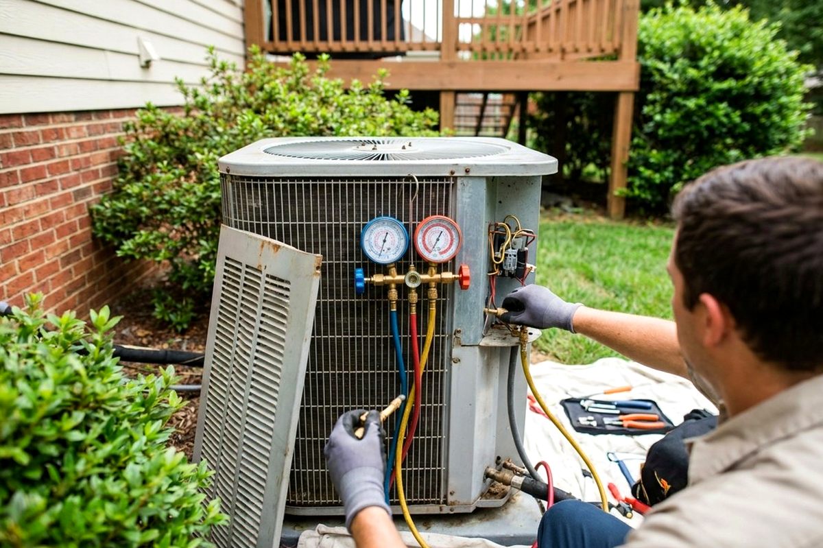 AC Repair technician at work