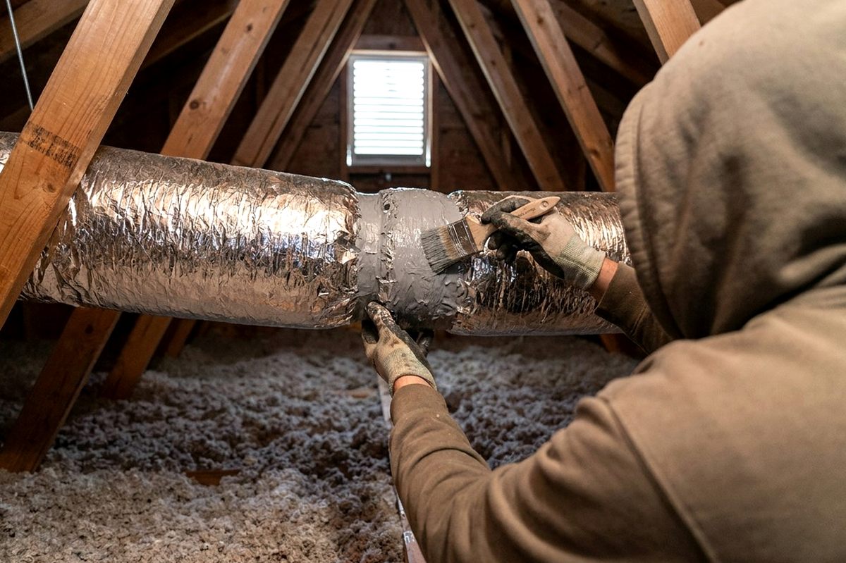Ductwork Repair technician at work