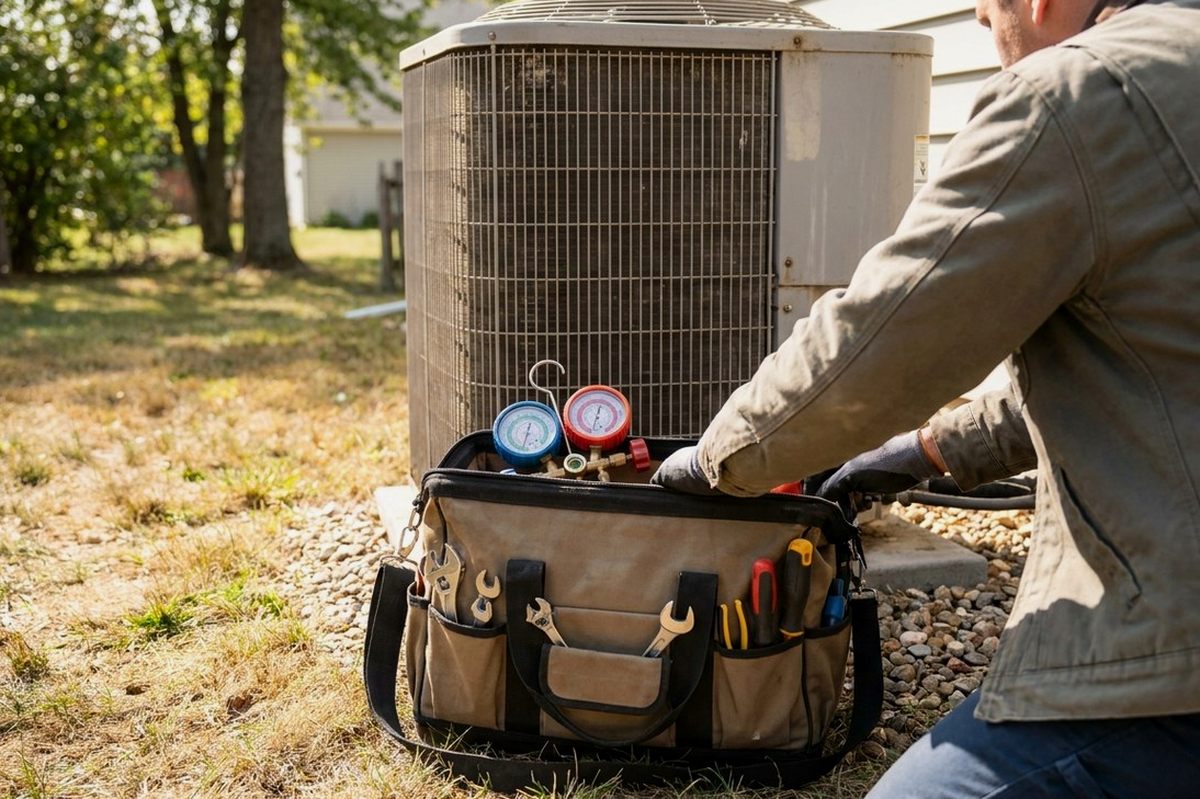 HVAC technician at work